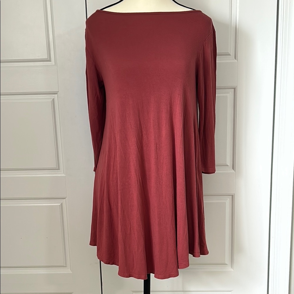 Elegant Burnt Orange/Red Tunic Top